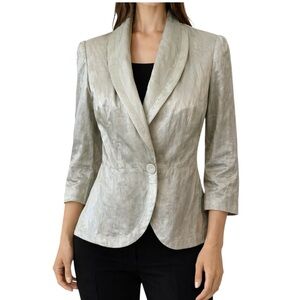 Gorgeous Hilton Hollis Metallic Sage Green Jacket